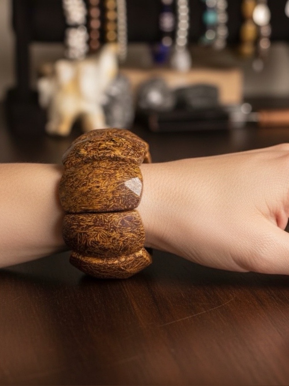 Mariam Jasper Stone Large Stretchy Bracelet - Picture 1 of 4